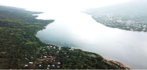 Larantuka Strait showing parts of the two communities either side